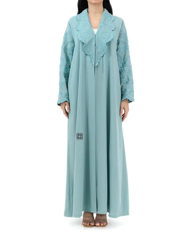 Abaya No. 10: crepe, beadwork front and back