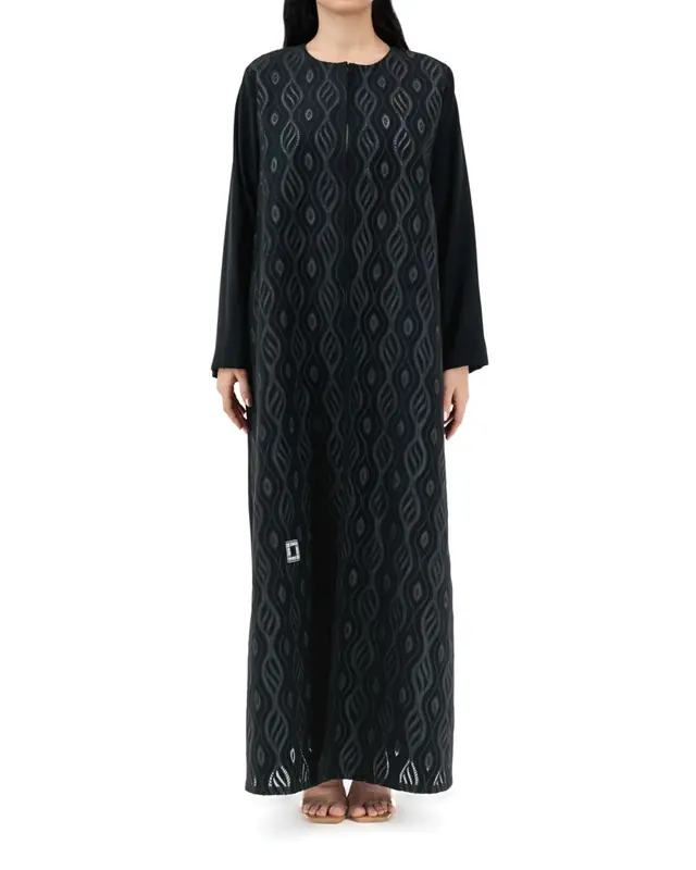 Abaya No. 13 in black soft satin from Sogha