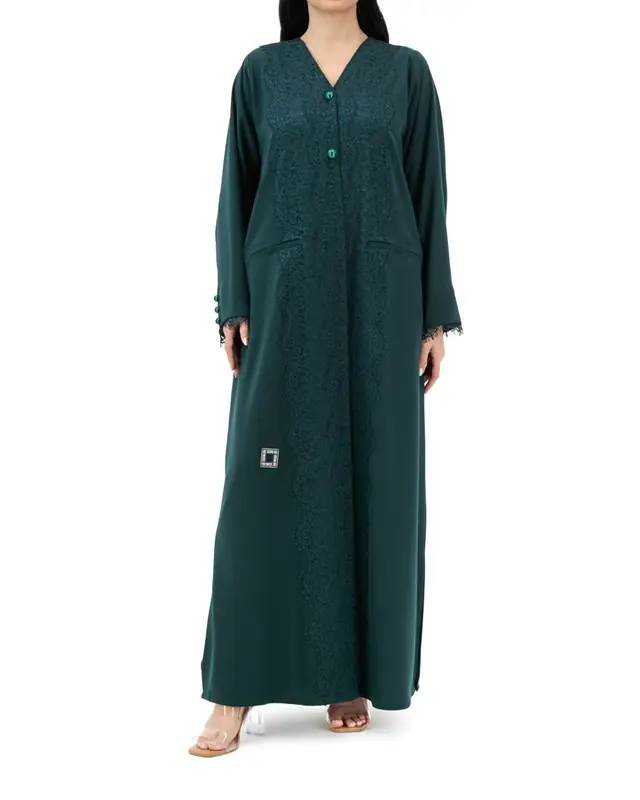 Abaya No. 14: crepe, patch embroidery