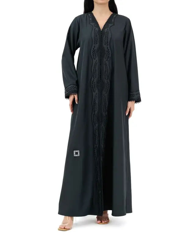 Abaya No. 15: crepe, beaded sleeves