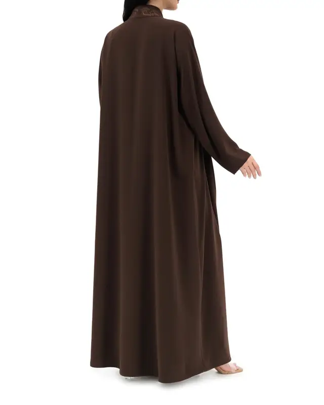 Abaya No. 7: soft nada, geometric sleeves